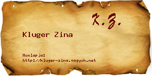 Kluger Zina névjegykártya